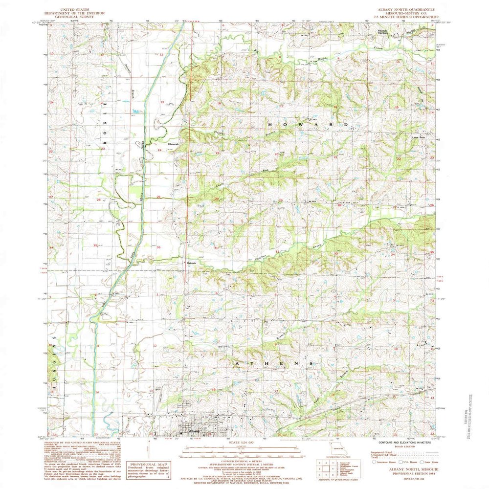 YellowMaps Albany North MO topo map, 1:24000 Scale, 7.5 X 7.5 Minute, Historical, 1984, Updated 1985, 26.9 x 22 in - Tyvek