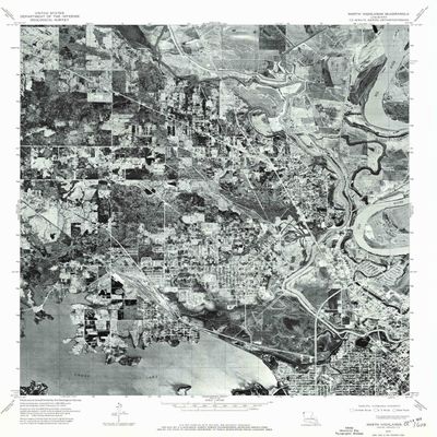 YellowMaps North Highlands LA topo map, 1:24000 Scale, 7.5 X 7.5 Minute, Historical, 1975, Updated 1976, 26.8 x 21.6 in - Polypropylene