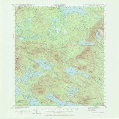 YellowMaps Scraggly Lake ME topo map, 1:62500 Scale, 15 X 15 Minute, Historical, 1941, Updated 1972, 21.1 x 16.6 in - Polypropylene