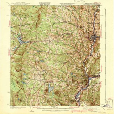 YellowMaps St Johnsbury VT topo map, 1:62500 Scale, 15 X 15 Minute, Historical, 1943, Updated 1943, 19.8 x 16 in - Tyvek