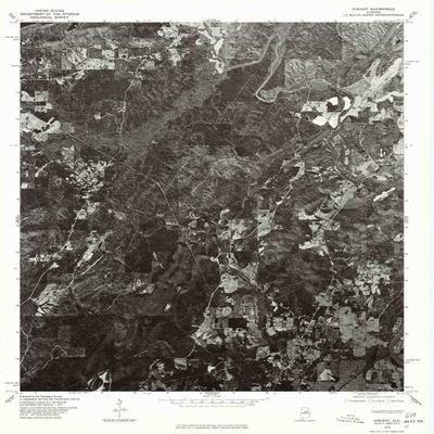 YellowMaps Vincent AL topo map, 1:24000 Scale, 7.5 X 7.5 Minute, Historical, 1975, Updated 1977, 26.7 x 21.6 in - Polypropylene
