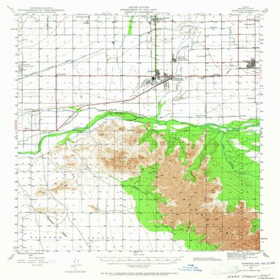 YellowMaps Avondale AZ topo map, 1:62500 Scale, 15 X 15 Minute, Historical, 1946, Updated 1965, 20.7 x 16.9 in - Polypropylene