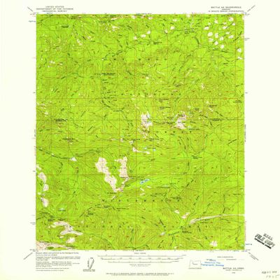 YellowMaps Battle Ax OR topo map, 1:62500 Scale, 15 X 15 Minute, Historical, 1956, Updated 1958, 20.8 x 16.8 in - Polypropylene