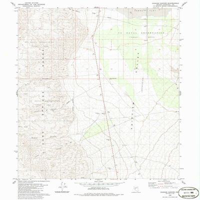 YellowMaps Chukar Canyon NV topo map, 1:24000 Scale, 7.5 X 7.5 Minute, Historical, 1980, Updated 1986, 26.7 x 22 in - Tyvek