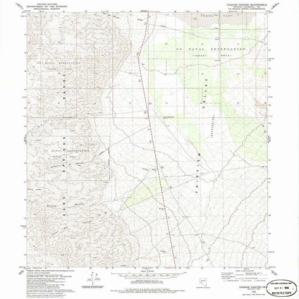 YellowMaps Chukar Canyon NV topo map, 1:24000 Scale, 7.5 X 7.5 Minute, Historical, 1980, Updated 1986, 26.7 x 22 in - Tyvek