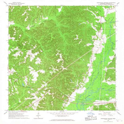 YellowMaps Greenwood Springs MS topo map, 1:24000 Scale, 7.5 X 7.5 Minute, Historical, 1966, Updated 1968, 27 x 22 in - Tyvek