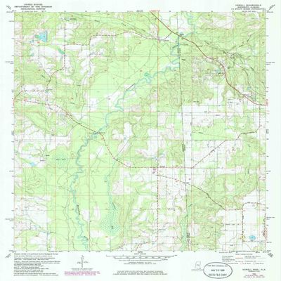 Howell MS topo map, 1:24000 Scale, 7.5 X 7.5 Minute, Historical, 1982, Updated 1986, 26.8 x 21.9 in - Polypropylene