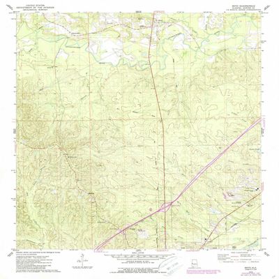 YellowMaps Boyd AL topo map, 1:24000 Scale, 7.5 X 7.5 Minute, Historical, 1974, Updated 1987, 26.9 x 22 in - Polypropylene