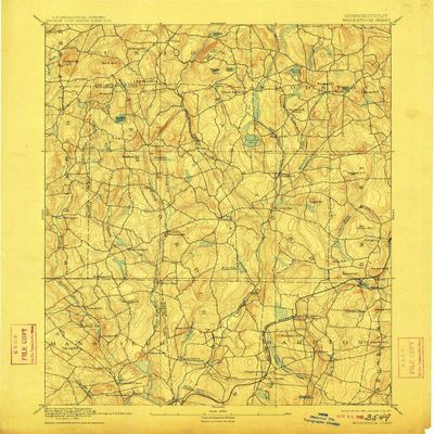 YellowMaps Woodstock CT topo map, 1:62500 Scale, 15 X 15 Minute, Historical, 1892, Updated 1911, 19.9 x 16.4 in - Tyvek