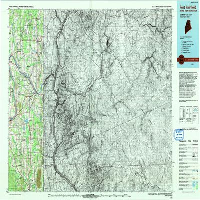 YellowMaps Fort Fairfield ME topo map, 1:100000 Scale, 30 X 60 Minute, Historical, 1993, Updated 1993, 24.1 x 36.8 in - Polypropylene