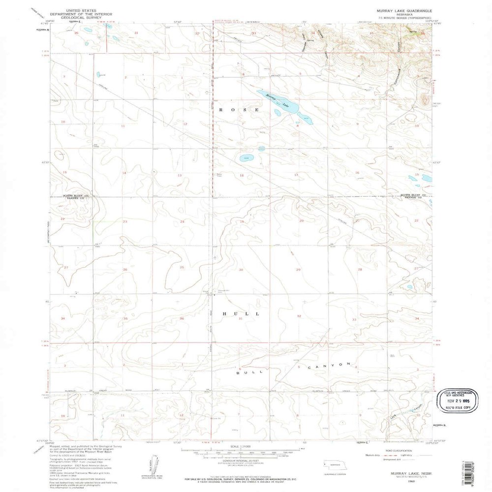 YellowMaps Murray Lake NE topo map, 1:24000 Scale, 7.5 X 7.5 Minute, Historical, 1960, Updated 1962, 26.8 x 22 in - Polypropylene