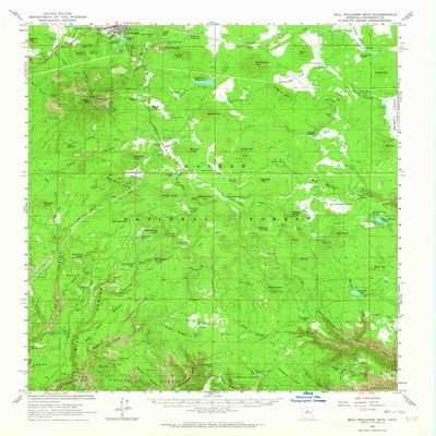 YellowMaps Bill Williams MTN AZ topo map, 1:62500 Scale, 15 X 15 Minute, Historical, 1962, Updated 1964, 20.8 x 17 in - Polypropylene