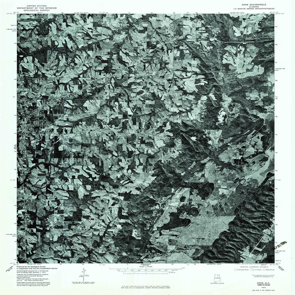 YellowMaps Arab AL topo map, 1:24000 Scale, 7.5 X 7.5 Minute, Historical, 1975, Updated 1983, 26.9 x 21.6 in - Polypropylene