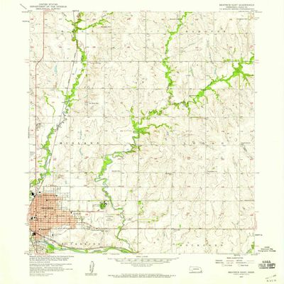 YellowMaps Beatrice East NE topo map, 1:24000 Scale, 7.5 X 7.5 Minute, Historical, 1957, Updated 1959, 26.8 x 22 in - Polypropylene