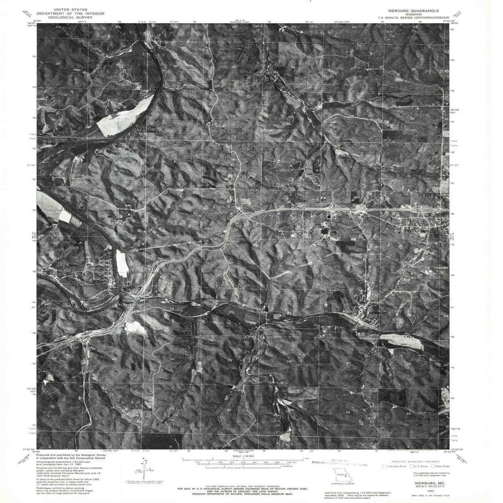 YellowMaps Newburg MO topo map, 1:24000 Scale, 7.5 X 7.5 Minute, Historical, 1980, Updated 1981, 26.9 x 22 in - Polypropylene