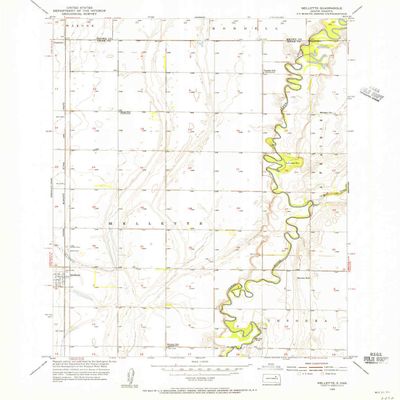 Mellette SD topo map, 1:24000 Scale, 7.5 X 7.5 Minute, Historical, 1954, Updated 1955, 27 x 21.9 in - Polypropylene