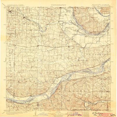 O Fallon MO topo map, 1:125000 Scale, 30 X 30 Minute, Historical, 1903, 19.7 x 15.4 in - Tyvek