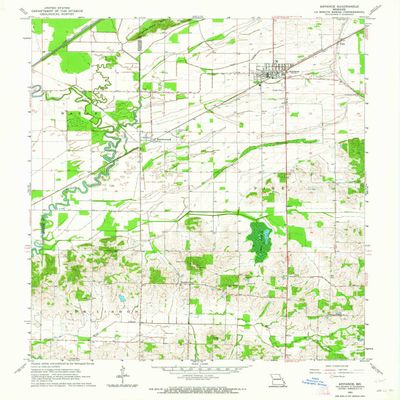 YellowMaps Advance MO topo map, 1:24000 Scale, 7.5 X 7.5 Minute, Historical, 1963, Updated 1964, 26.7 x 21.9 in - Polypropylene