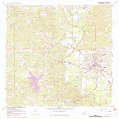 YellowMaps Waynesboro MS topo map, 1:24000 Scale, 7.5 X 7.5 Minute, Historical, 1964, Updated 1982, 26.9 x 22 in - Tyvek