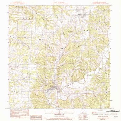 YellowMaps Anderson MO topo map, 1:24000 Scale, 7.5 X 7.5 Minute, Historical, 1982, Updated 1982, 26.7 x 21.9 in - Polypropylene