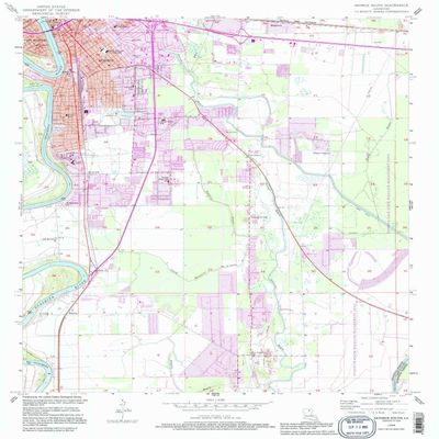 YellowMaps Monroe South LA topo map, 1:24000 Scale, 7.5 X 7.5 Minute, Historical, 1994, Updated 1995, 26.7 x 21.9 in - Polypropylene