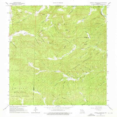 YellowMaps Stegall Mountain MO topo map, 1:24000 Scale, 7.5 X 7.5 Minute, Historical, 1965, Updated 1976, 26.8 x 22 in - Tyvek