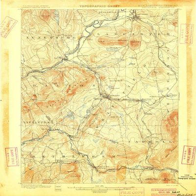 YellowMaps Whitefield NH topo map, 1:62500 Scale, 15 X 15 Minute, Historical, 1900, 19.7 x 15.7 in - Polypropylene