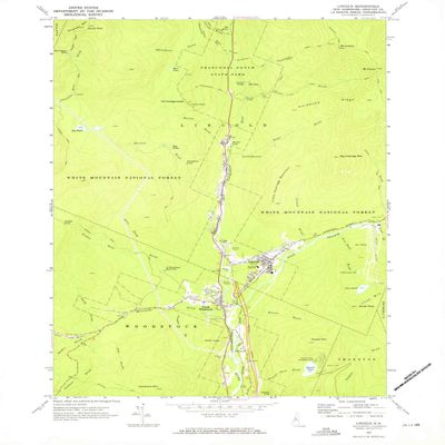 YellowMaps Lincoln NH topo map, 1:24000 Scale, 7.5 X 7.5 Minute, Historical, 1967, Updated 1972, 26.9 x 22 in - Polypropylene