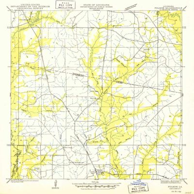 YellowMaps Folsom LA topo map, 1:31680 Scale, 7.5 X 7.5 Minute, Historical, 1950, 19.8 x 16.9 in - Tyvek
