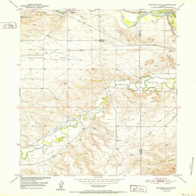 YellowMaps Register Cliff WY topo map, 1:24000 Scale, 7.5 X 7.5 Minute, Historical, 1952, 27 x 21.3 in - Tyvek