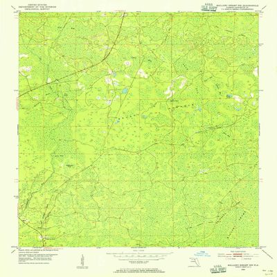 Mallory Swamp NW FL topo map, 1:24000 Scale, 7.5 X 7.5 Minute, Historical, 1954, Updated 1955, 26.8 x 22.9 in - Polypropylene