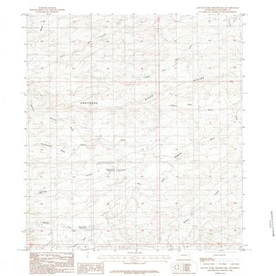 YellowMaps South Fork Reservoir WY topo map, 1:24000 Scale, 7.5 X 7.5 Minute, Historical, 1984, Updated 1984, 26.8 x 21.3 in - Polypropylene
