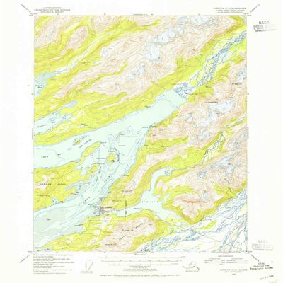 YellowMaps Cordova C 5 AK topo map, 1:63360 Scale, 15 X 15 Minute, Historical, 1953, Updated 1954, 20.7 x 17 in - Tyvek