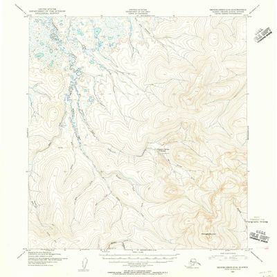 YellowMaps Bendeleben D 6 AK topo map, 1:63360 Scale, 15 X 15 Minute, Historical, 1950, Updated 1956, 20.7 x 18 in - Polypropylene