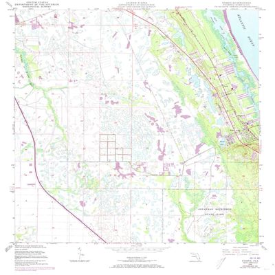 YellowMaps Gomez FL topo map, 1:24000 Scale, 7.5 X 7.5 Minute, Historical, 1948, Updated 1973, 26.8 x 23 in - Polypropylene