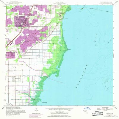 YellowMaps Perrine FL topo map, 1:24000 Scale, 7.5 X 7.5 Minute, Historical, 1956, Updated 1970, 26.9 x 22.9 in - Tyvek