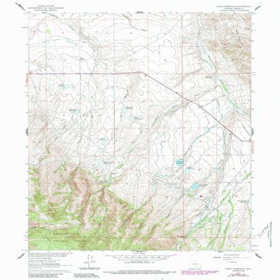 YellowMaps Gunst Reservoir WY topo map, 1:24000 Scale, 7.5 X 7.5 Minute, Historical, 1961, Updated 1984, 26.9 x 21.6 in - Polypropylene