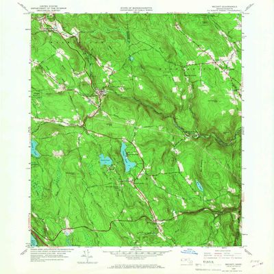 YellowMaps Becket MA topo map, 1:24000 Scale, 7.5 X 7.5 Minute, Historical, 1958, Updated 1967, 26.8 x 22 in - Tyvek