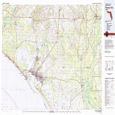 YellowMaps Panama City FL topo map, 1:100000 Scale, 30 X 60 Minute, Historical, 1981, Updated 1981, 24.1 x 43.9 in - Tyvek