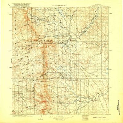 YellowMaps Fort McKinney WY topo map, 1:125000 Scale, 30 X 30 Minute, Historical, 1903, Updated 1917, 20.1 x 16.1 in - Tyvek