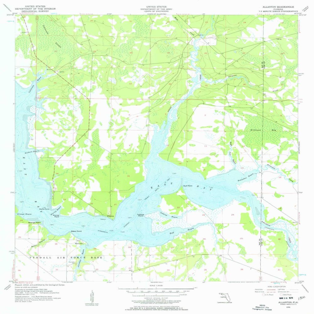YellowMaps Allanton FL topo map, 1:24000 Scale, 7.5 X 7.5 Minute, Historical, 1956, Updated 1957, 26.8 x 21.9 in - Tyvek