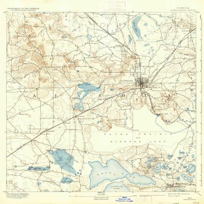 YellowMaps Arredondo FL topo map, 1:62500 Scale, 15 X 15 Minute, Historical, 1894, Updated 1934, 19.9 x 16.4 in - Polypropylene