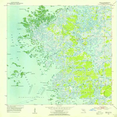 Ozello FL topo map, 1:24000 Scale, 7.5 X 7.5 Minute, Historical, 1954, Updated 1955, 26.9 x 22.4 in - Polypropylene