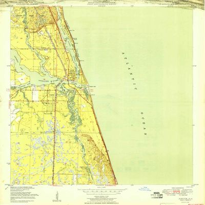 YellowMaps Jupiter FL topo map, 1:24000 Scale, 7.5 X 7.5 Minute, Historical, 1950, 26.2 x 22.9 in - Polypropylene