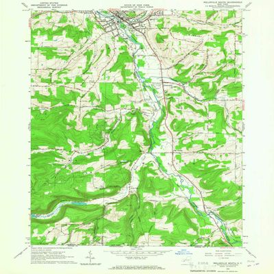 Wellsville South NY topo map, 1:24000 Scale, 7.5 X 7.5 Minute, Historical, 1965, Updated 1967, 26.9 x 22 in - Polypropylene