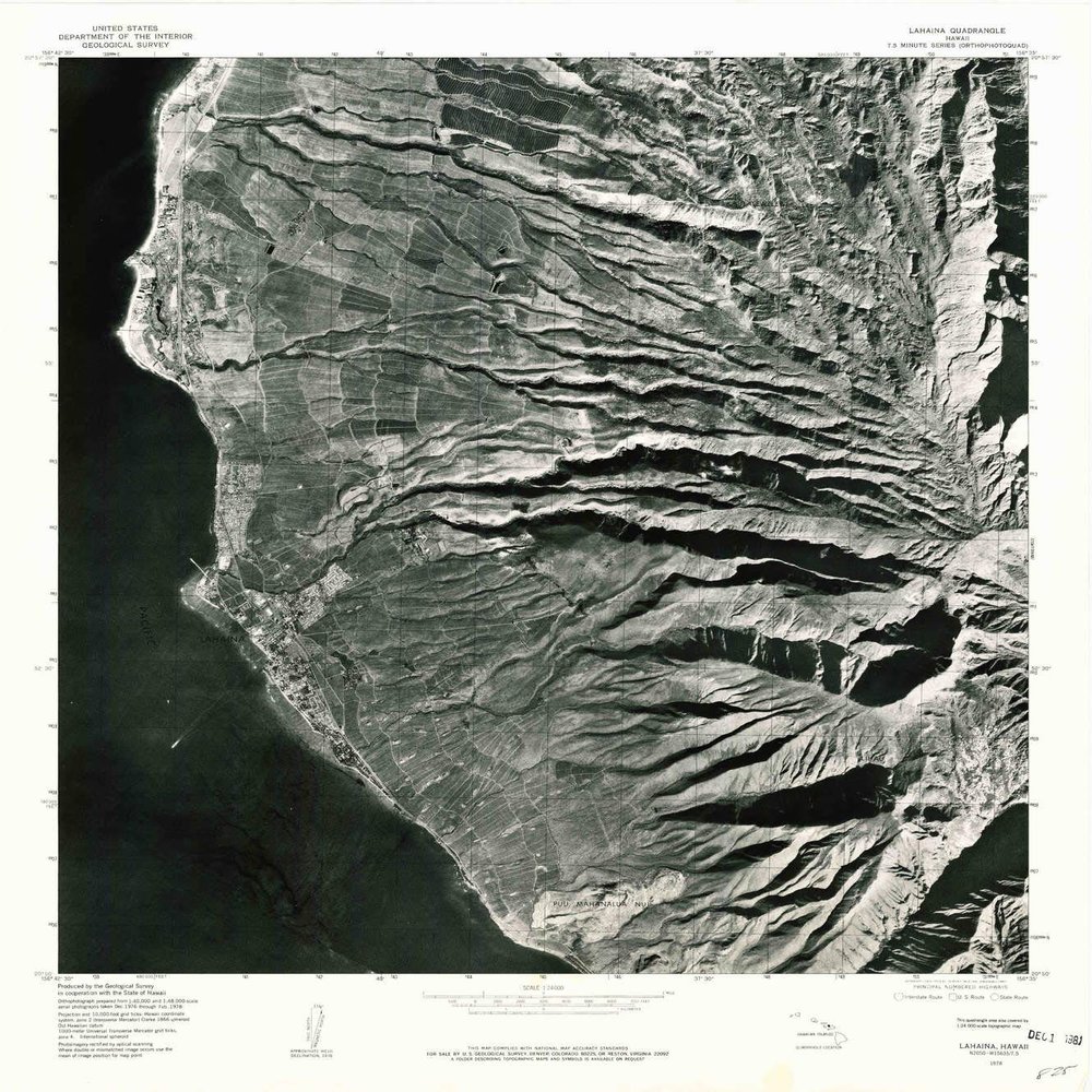 YellowMaps Lahaina HI topo map, 1:24000 Scale, 7.5 X 7.5 Minute, Historical, 1978, Updated 1981, 27.1 x 24 in - Polypropylene
