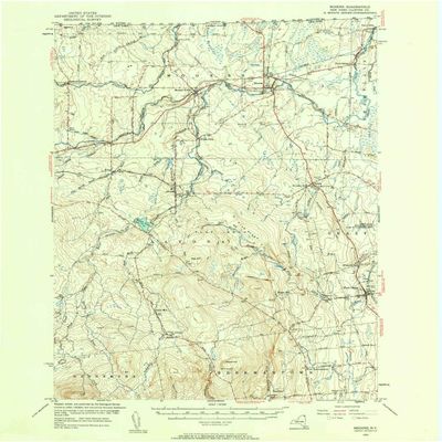 YellowMaps Mooers NY topo map, 1:62500 Scale, 15 X 15 Minute, Historical, 1956, Updated 1958, 20.9 x 17.1 in - Polypropylene