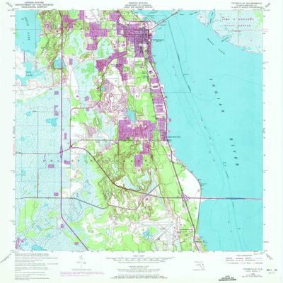 YellowMaps Titusville FL topo map, 1:24000 Scale, 7.5 X 7.5 Minute, Historical, 1949, Updated 1972, 26.7 x 23 in - Tyvek