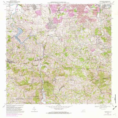 YellowMaps Naranjito PR topo map, 1:20000 Scale, 7.5 X 7.5 Minute, Historical, 1969, Updated 1982, 32.3 x 29.3 in - Tyvek