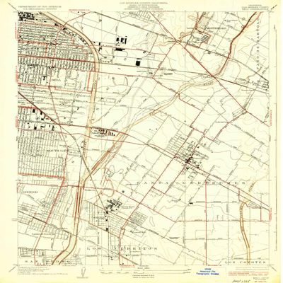 Bell CA topo map, 1:24000 Scale, 7.5 X 7.5 Minute, Historical, 1936, 20.3 x 17.1 in - Polypropylene